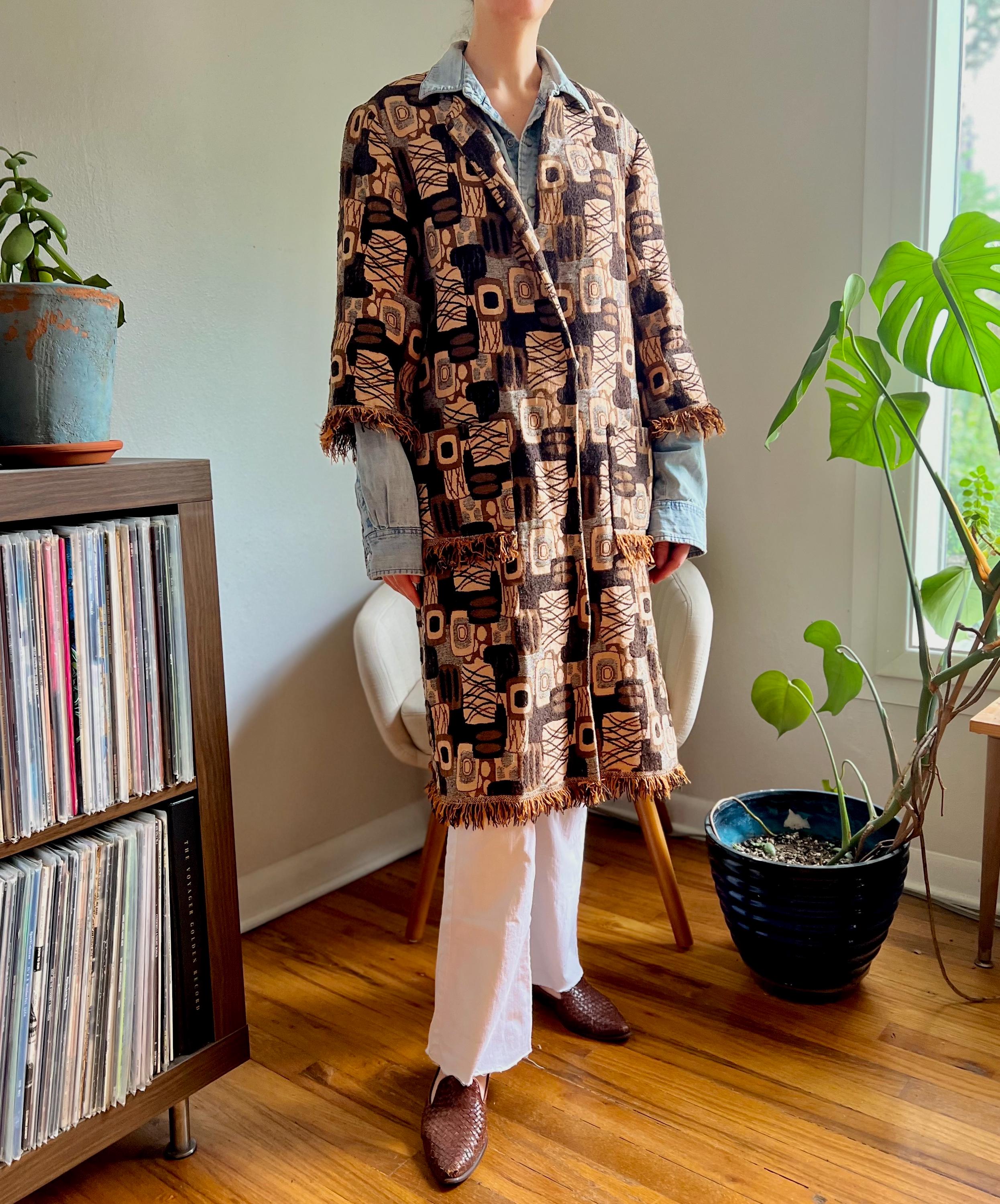 60s Collarless Coat - Etsy