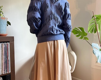 80s 100% Silk Pleated Avant Garde Jacket