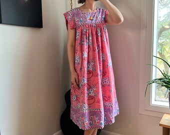 Indian Cotton Pink Floral Dress