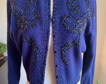 50s Beaded Cardigan Sweater