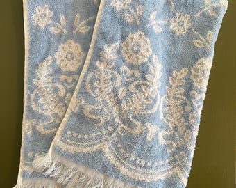 Vintage Hand Towel Set, Cannon Royal Family Floral Terrycloth Towels