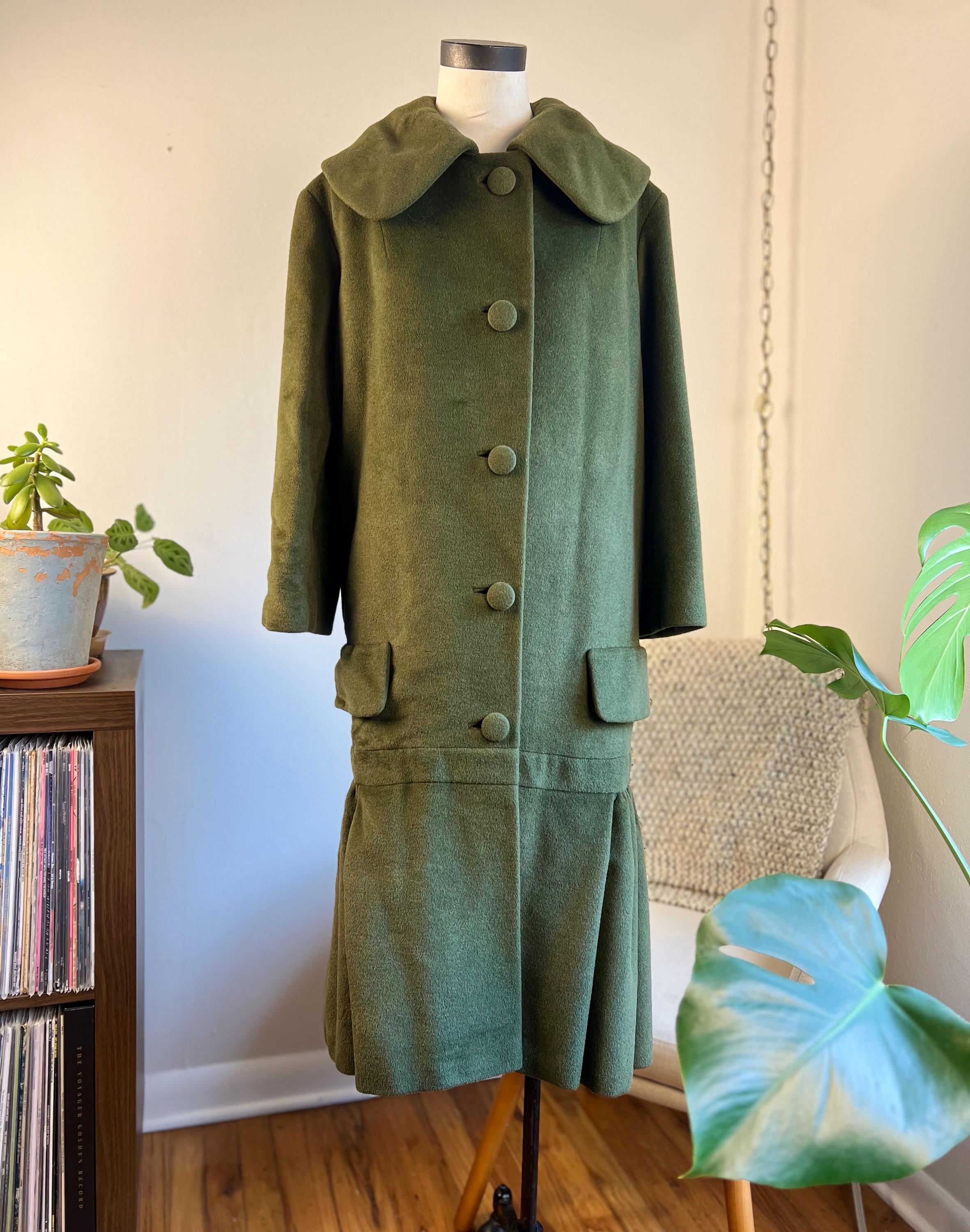 K*I様 アメリカ古着 lilli ann リリアン ウールコート グリーン Lilli Ann 50s 60s Green Fur Felt & Wool Drop Waist Coat - Etsy