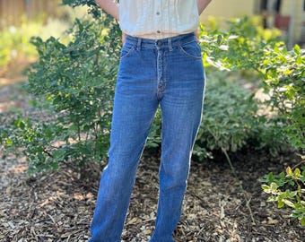 70s High Waisted Vintage Denim Blue Jeans 26 x 32