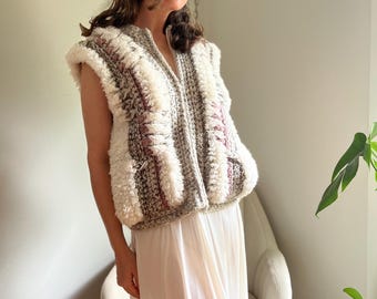 80s Fluffy Vintage Apres Ski Vest
