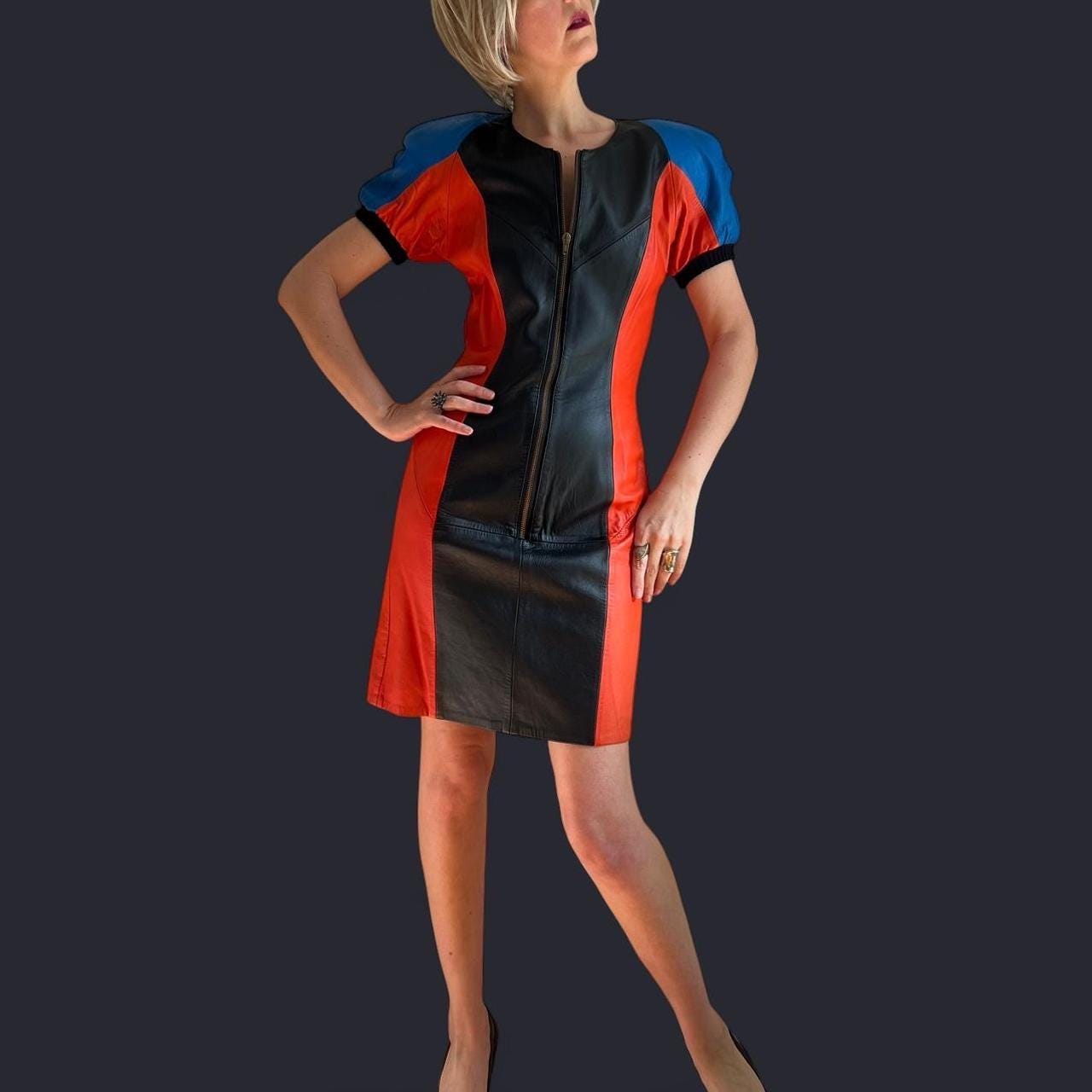 Red Leather Club Dress - Etsy