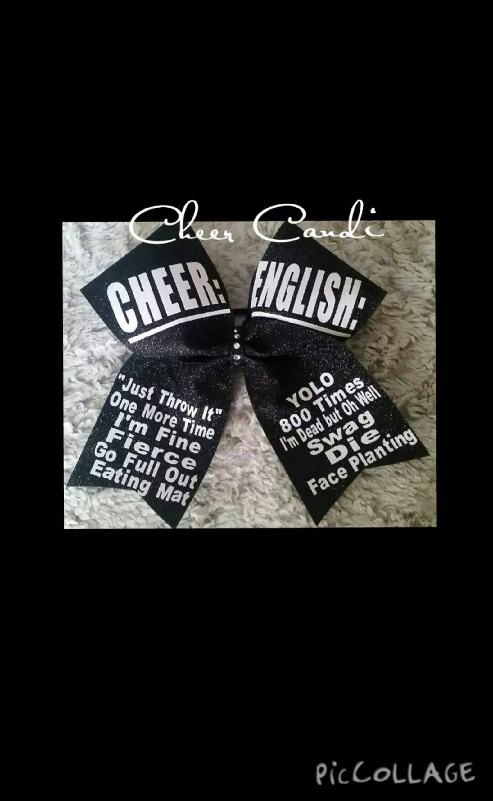 Cheer English Definitions Glitter Bow Etsy