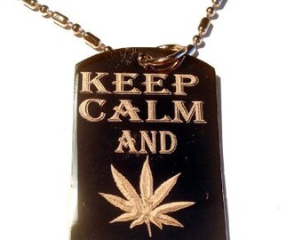 Keep and Smoke on Marijana Weed Pot Leaf Ganja Logo Symbols Metal Ring Key Chain