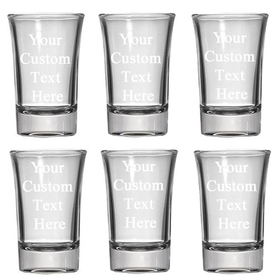 Personalized Set of 6 Shot Glasses 1.5oz Free Engraving Etsy