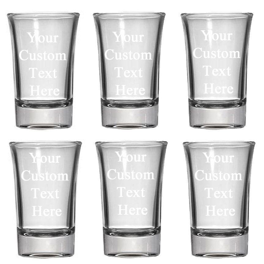 Personalized Set of 6 Shot Glasses 1.5oz Free Engraving Etsy