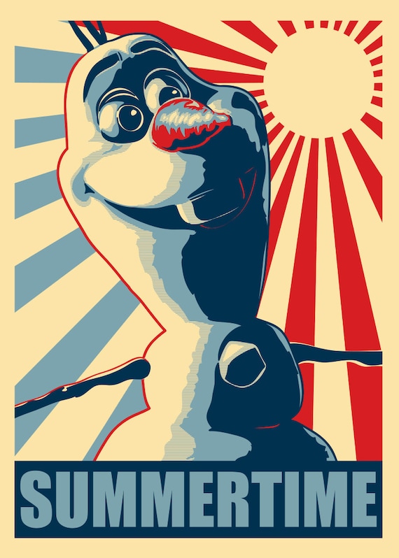 Olaf Snowman Summertime Pop Culture Movie Poster | Etsy