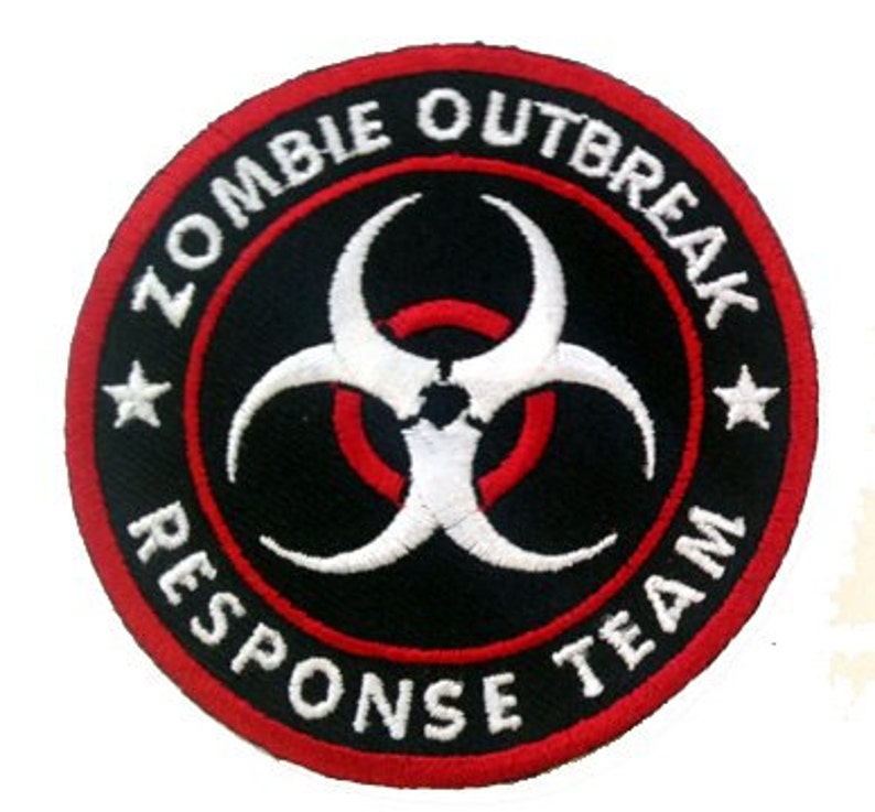 1 NEW CUSTOM ZOMBIE OUTBREAK RESPONSE TEAM BADGE EMBLEM RED BLACK WHITE
