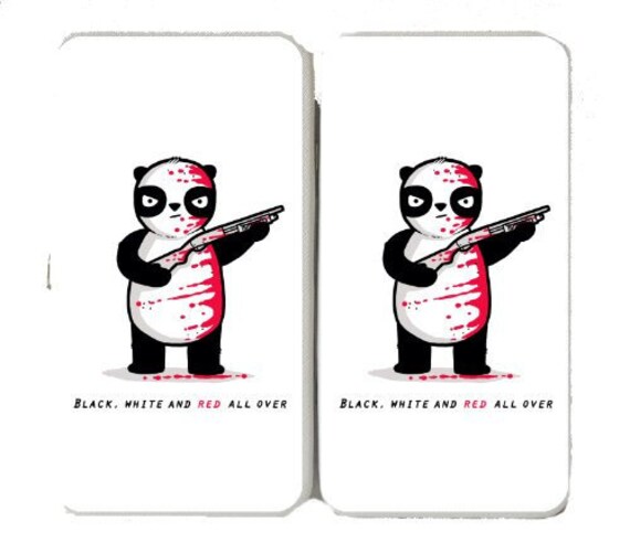 Randy Otter Black White /& Red All Over Bloody Panda Shot Gun Patch On Jacket Hat