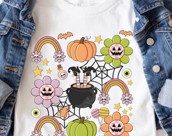 Preppy Halloween PNG: Retro kids Spooky PNG Digital Download