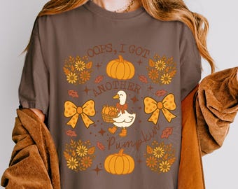 Oops I Got Another Pumpkin PNG, preppy coquette halloween PNG, silly goose halloween, girly halloween, trendy autumn png,  trendy fall png