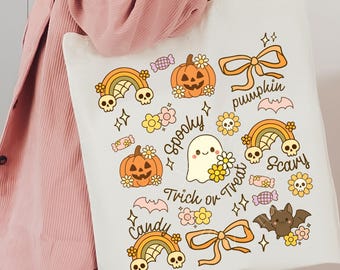 Girls Cute Halloween PNG, preppy halloween png, kids halloween tshirt png, girly halloween, cute but spooky png, retro halloween tshirt png