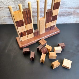 Four in a row Connect game,  handcrafted walnut and maple family game
