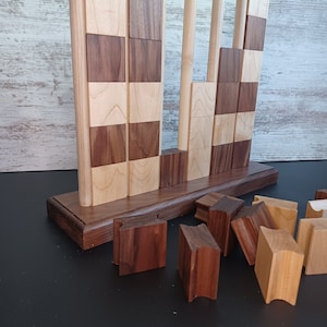 Four in a row Connect game,  handcrafted walnut and maple family game