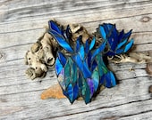 Northern Lights Moose Head Aqua with iridescent glass Mosaic