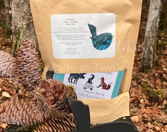 Little Teal Bird Magnet/ Hanging Glass Mosaic Kit - DIY-Do it yourself- Make it yourself