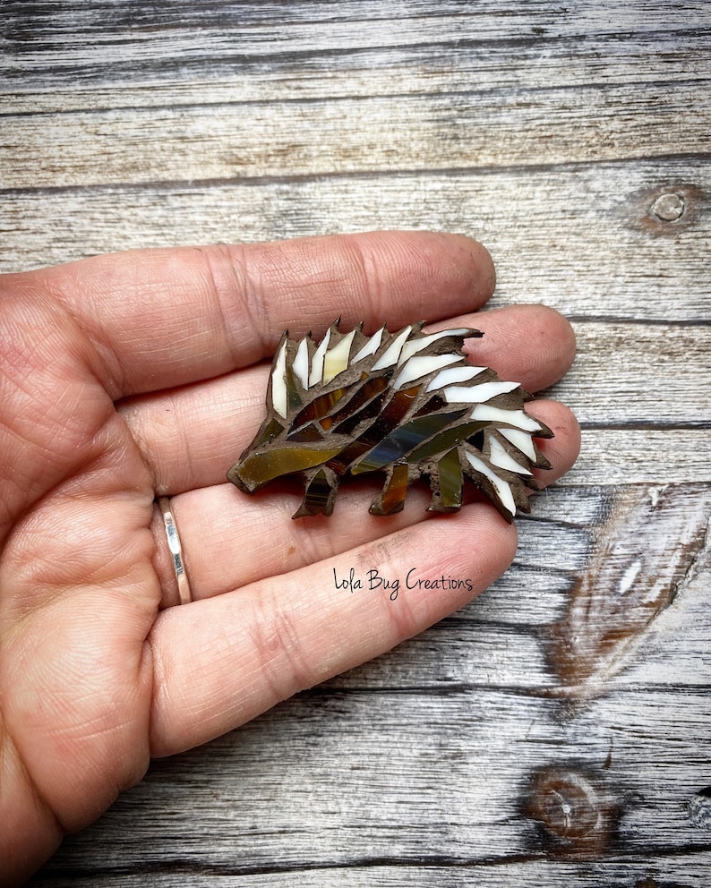 Mini Porcupine Glass Mosaic Magnet Bild 1