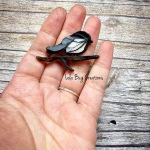 Mini Chickadee  -Glass Mosaic Magnet