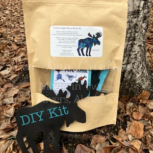 Northern Lights Moose Glass Mosaic Kit - DIY- Make it yourself- Do it yourself