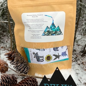 Mountain Ornament Glass Mosaic Kit - DIY- Make it yourself- Do it yourself