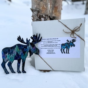 Northern Lights Moose Glass Mosaic Kit - DIY