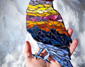 Solstice Sun Raven Glass Mosaic