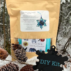 Snowflake Ornament Glass Mosaic Kit - DIY- Make it yourself- Do it yourself