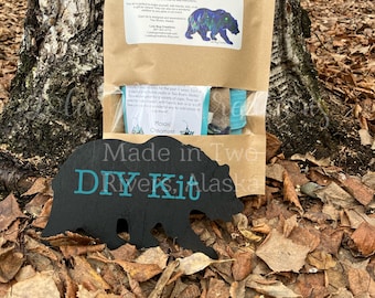Northern Lights Bear Glass Mosaic Kit - DIY- Make it yourself- Do it yourself