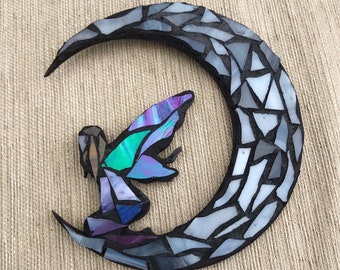Fairy on a Moon Mosaic glass mosaic