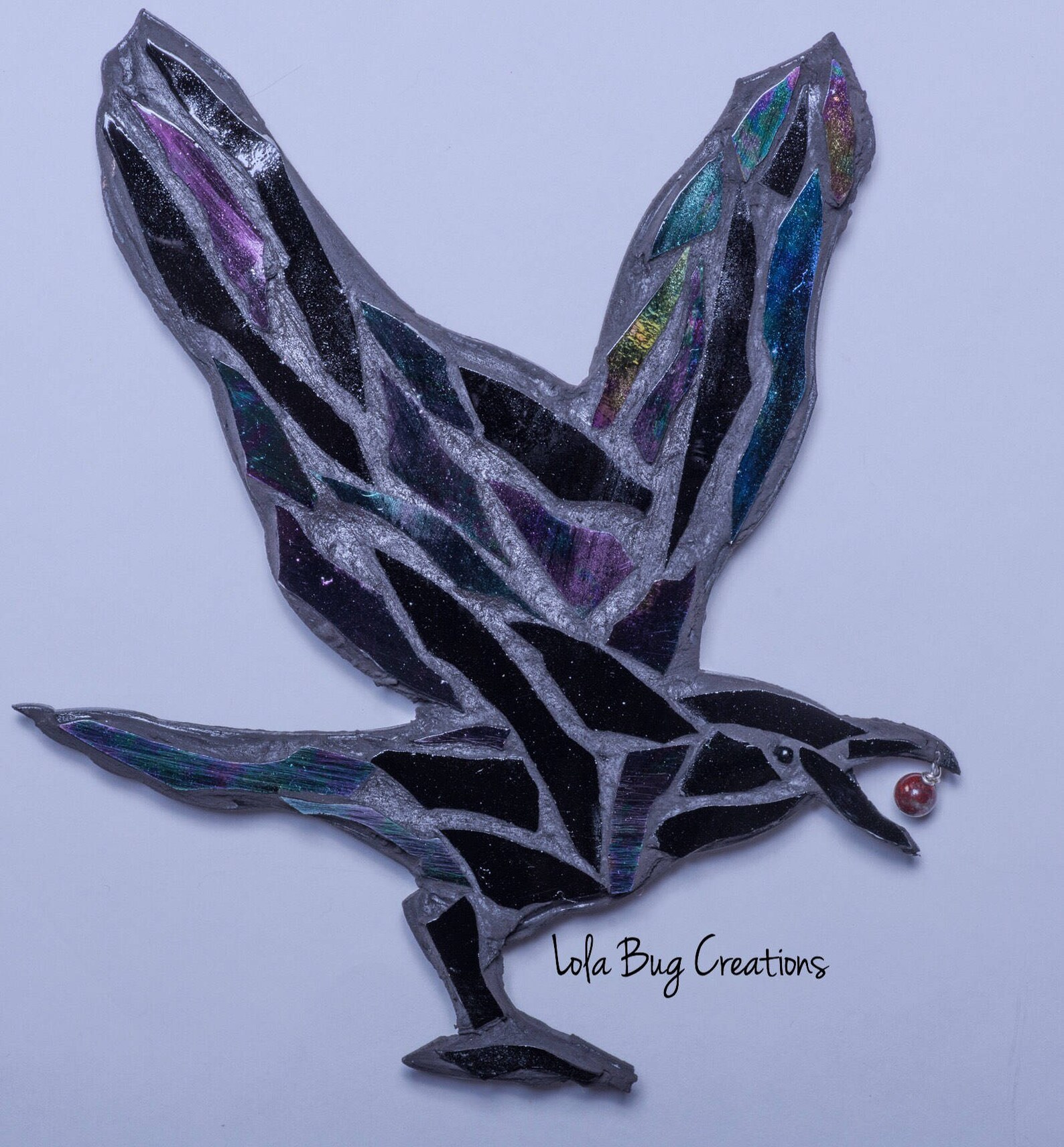 Flying Raven Glass Mosaic Etsy