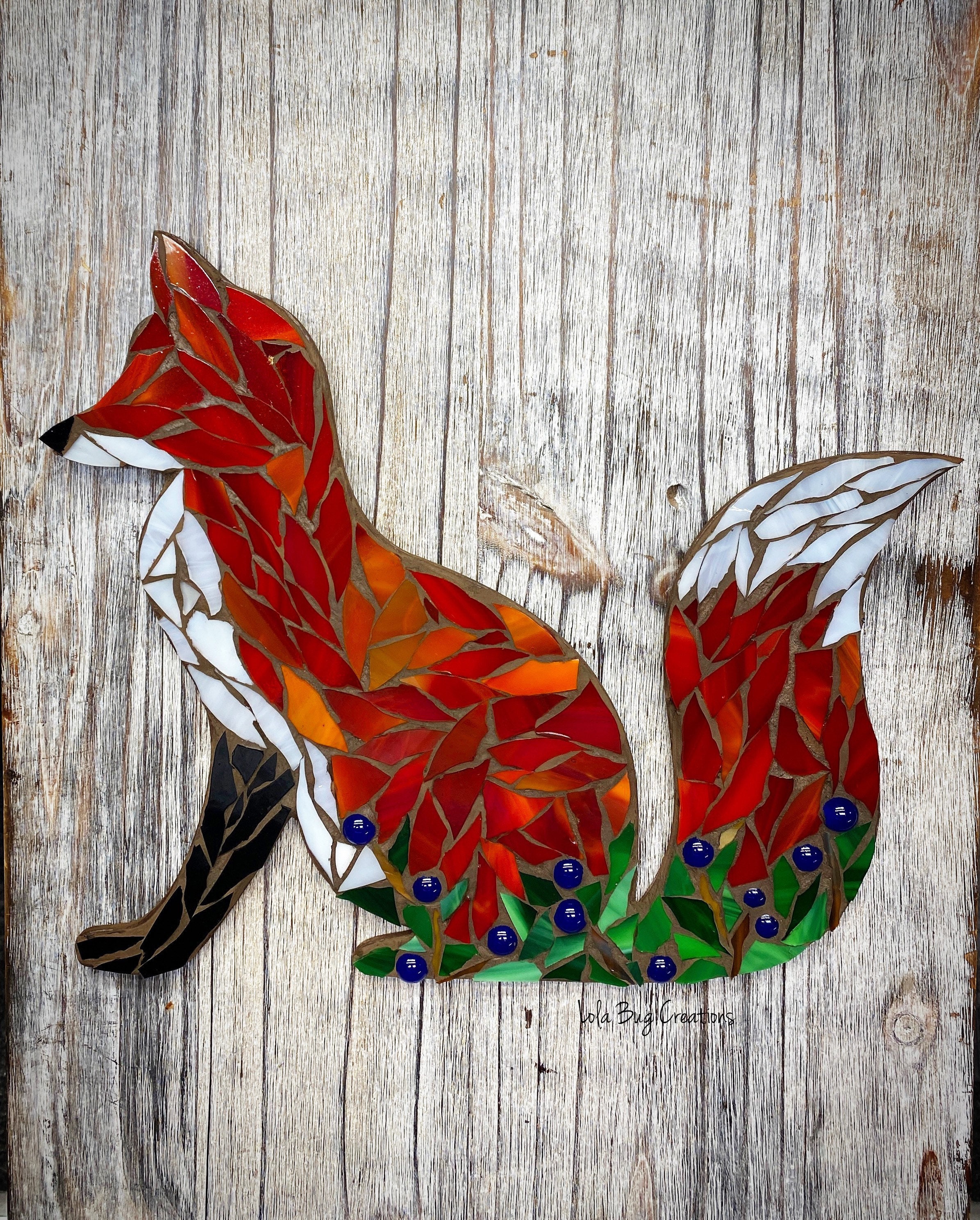 Stained Glass Mountain Range Mosaic Kit Arts and Crafts Fox Mosaic Kit