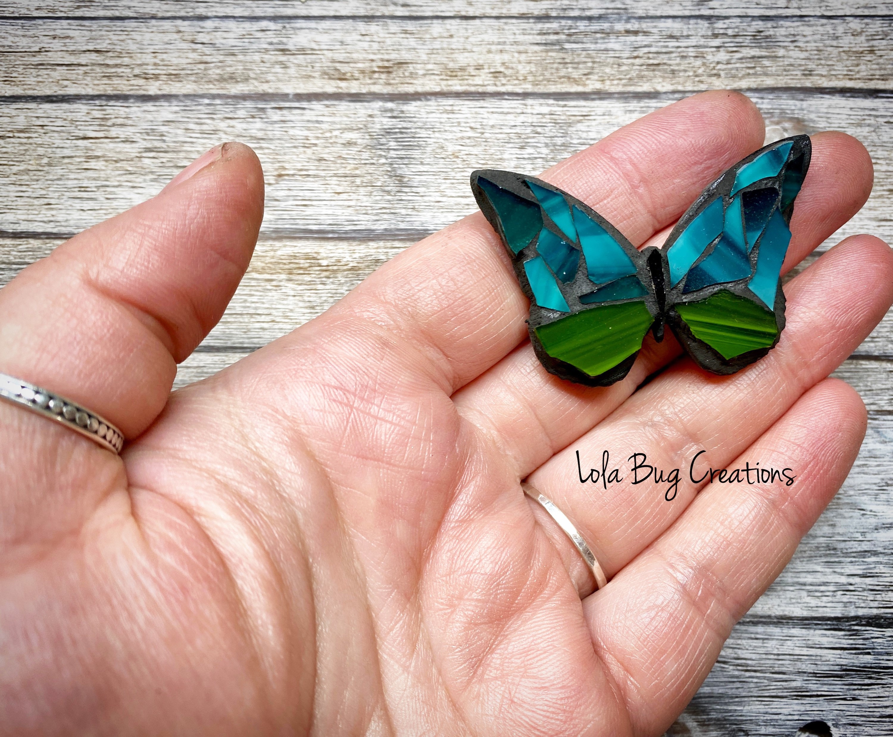 Mini Butterfly Glass Mosaic Etsy