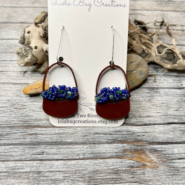 Flower Basket Earrings Etsy