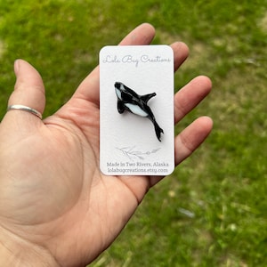 Mini Orca Whale  -Glass Mosaic Magnet