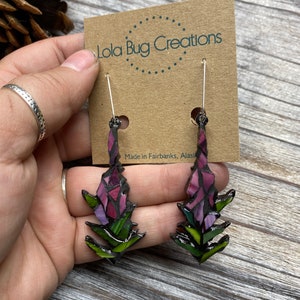 Glass Mosaic and resin Fireweed Earrings