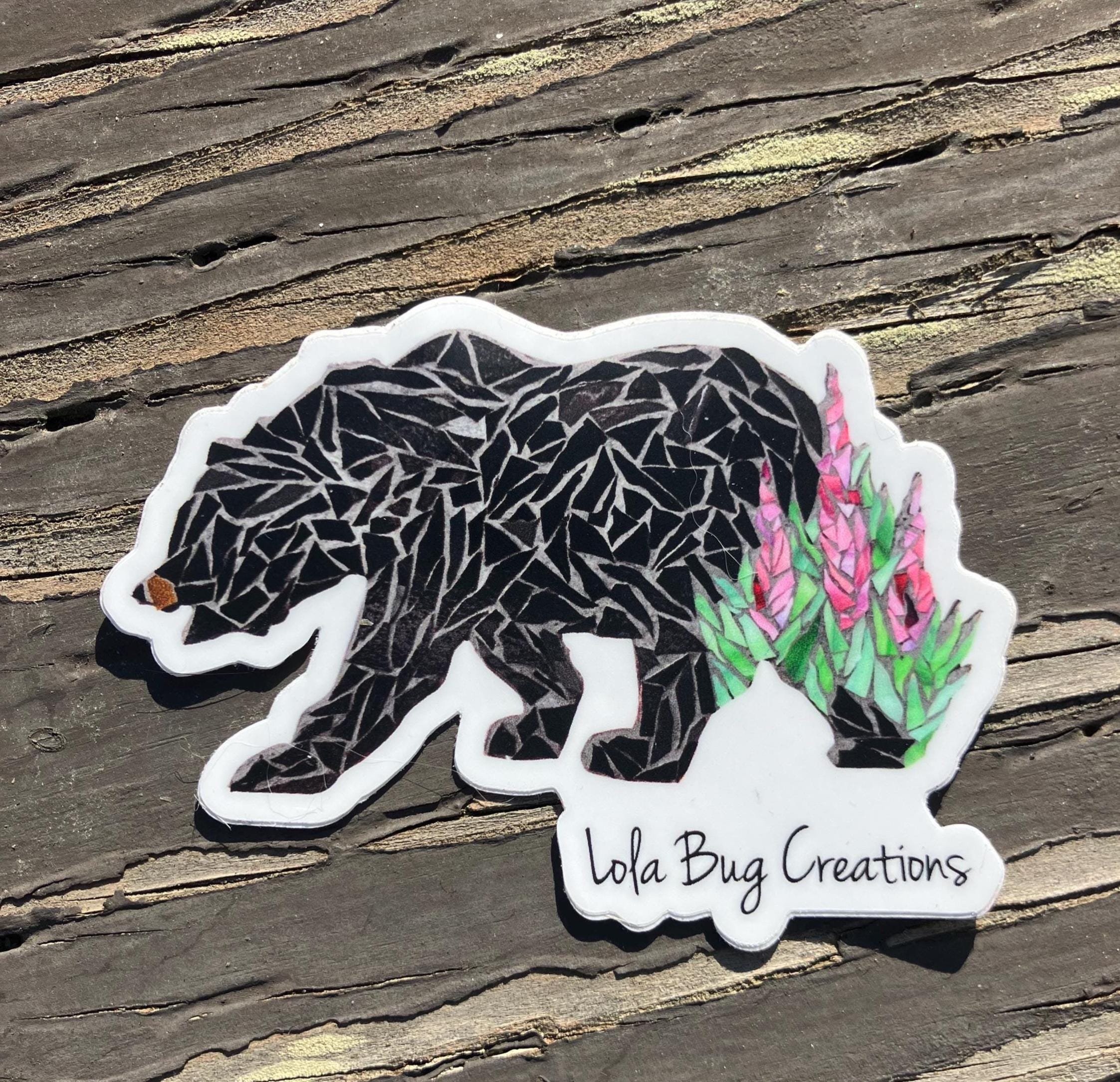 Bear and Fireweed Vinyl Sticker - Etsy