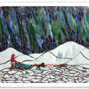 Mushing Under the Northern Lights Vinyl Sticker