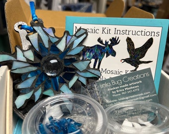 Snowflake Ornament Glass Mosaic Kit - DIY