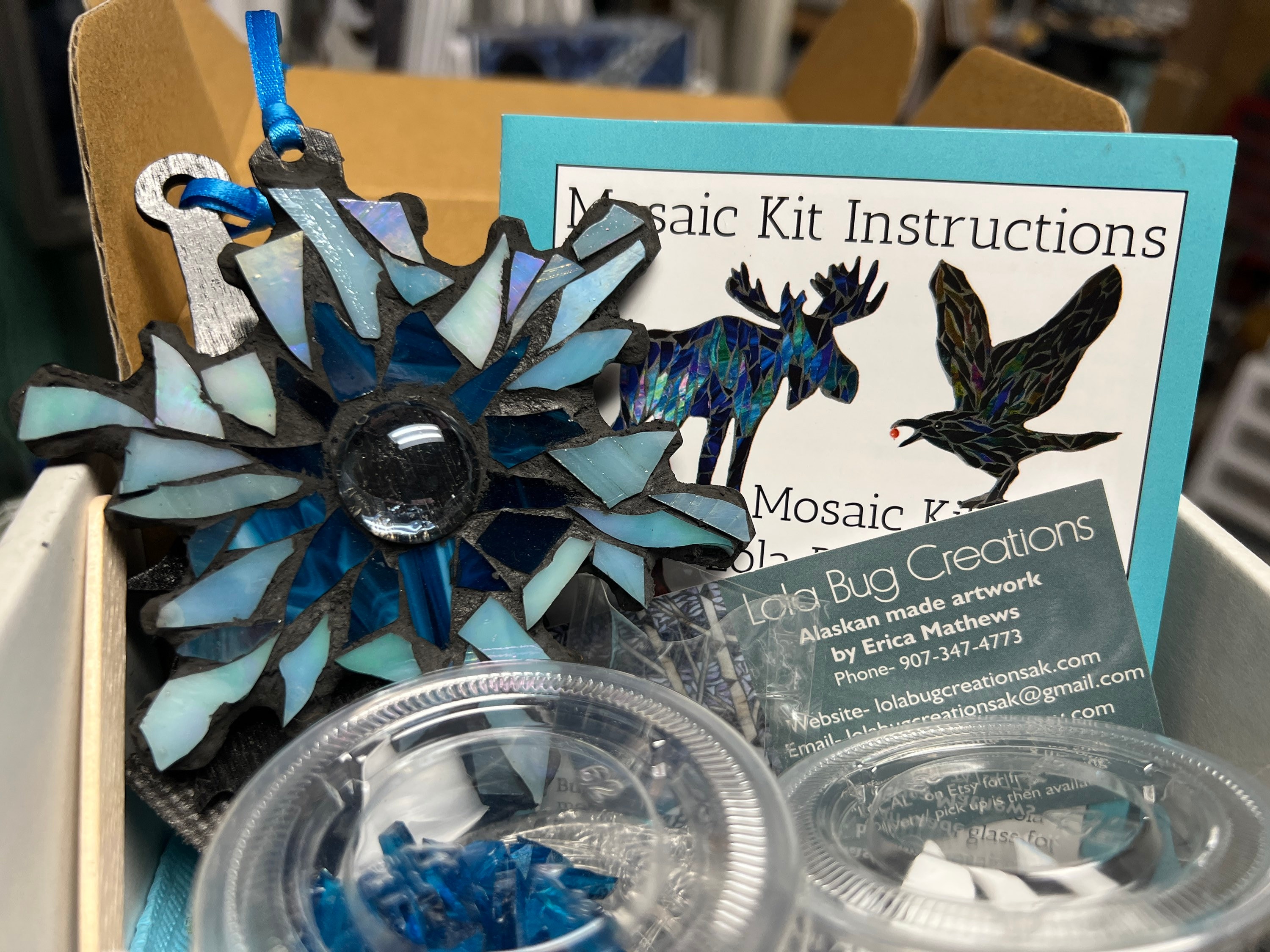 Snowflake Ornament Glass Mosaic Kit DIY 