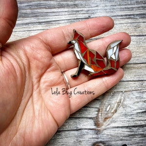 Mini Red Fox  -Glass Mosaic Magnet