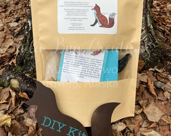Sitting Fox Glass Mosaic Kit - DIY- Make it yourself- Do it yourself