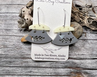 Ulu knife acrylic earrings with sterling silver ear wires