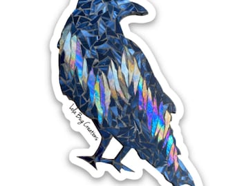 Studious Northern Lights Raven vinyl sticker