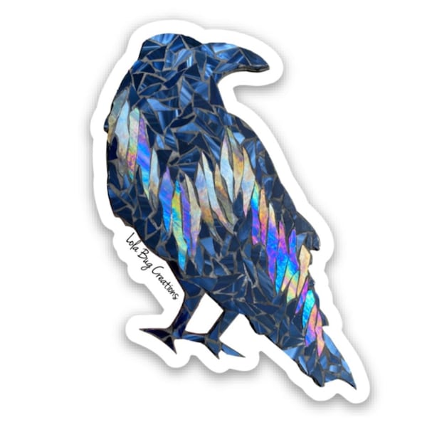 Studious Northern Lights Raven vinyl sticker