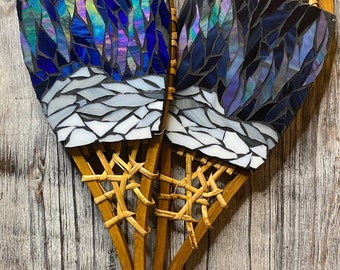 Glass Mosaic Snowshoes Northern Lights
