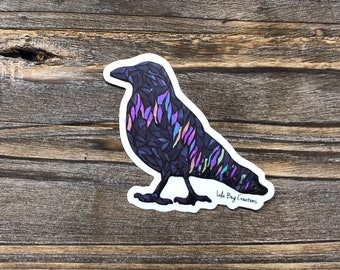 Northern Lights Raven vinyl sticker