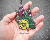 Fireweed and sunflower Glass mosaic